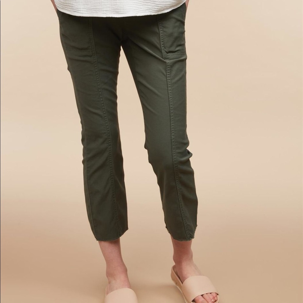 Mimi Maternity Olive Green Crop Pants